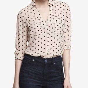 Express Light Pink Polka Dot Portofino Shirt